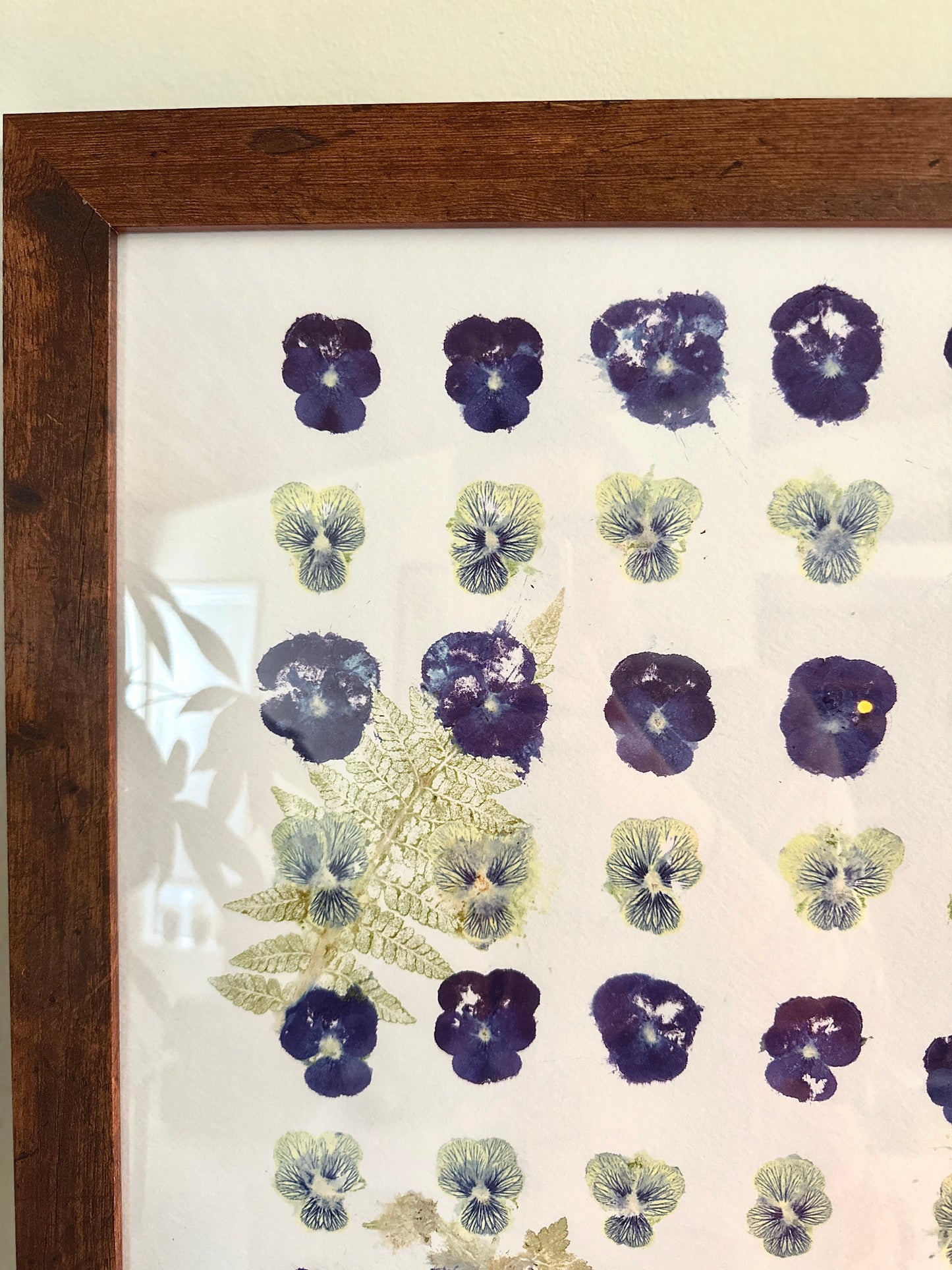 Framed Botanical Wall Art – Original Hammered Flower Composition