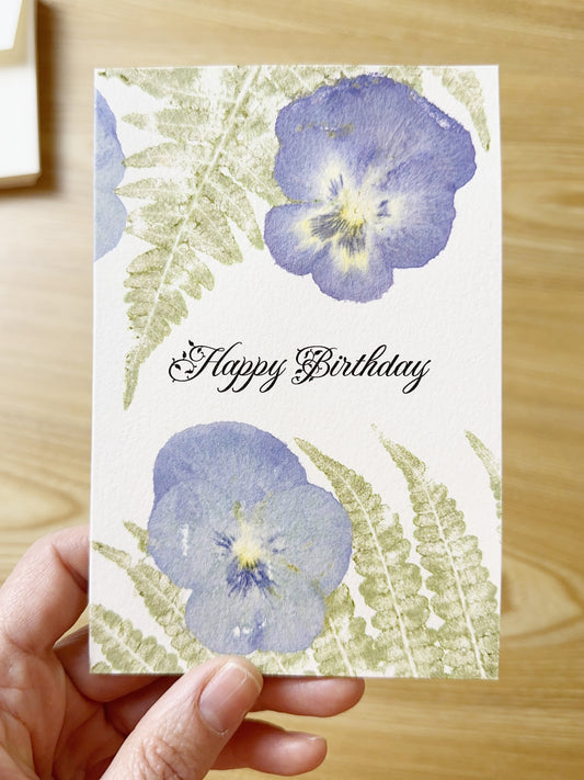 Happy Birthday (leafy) finished card example