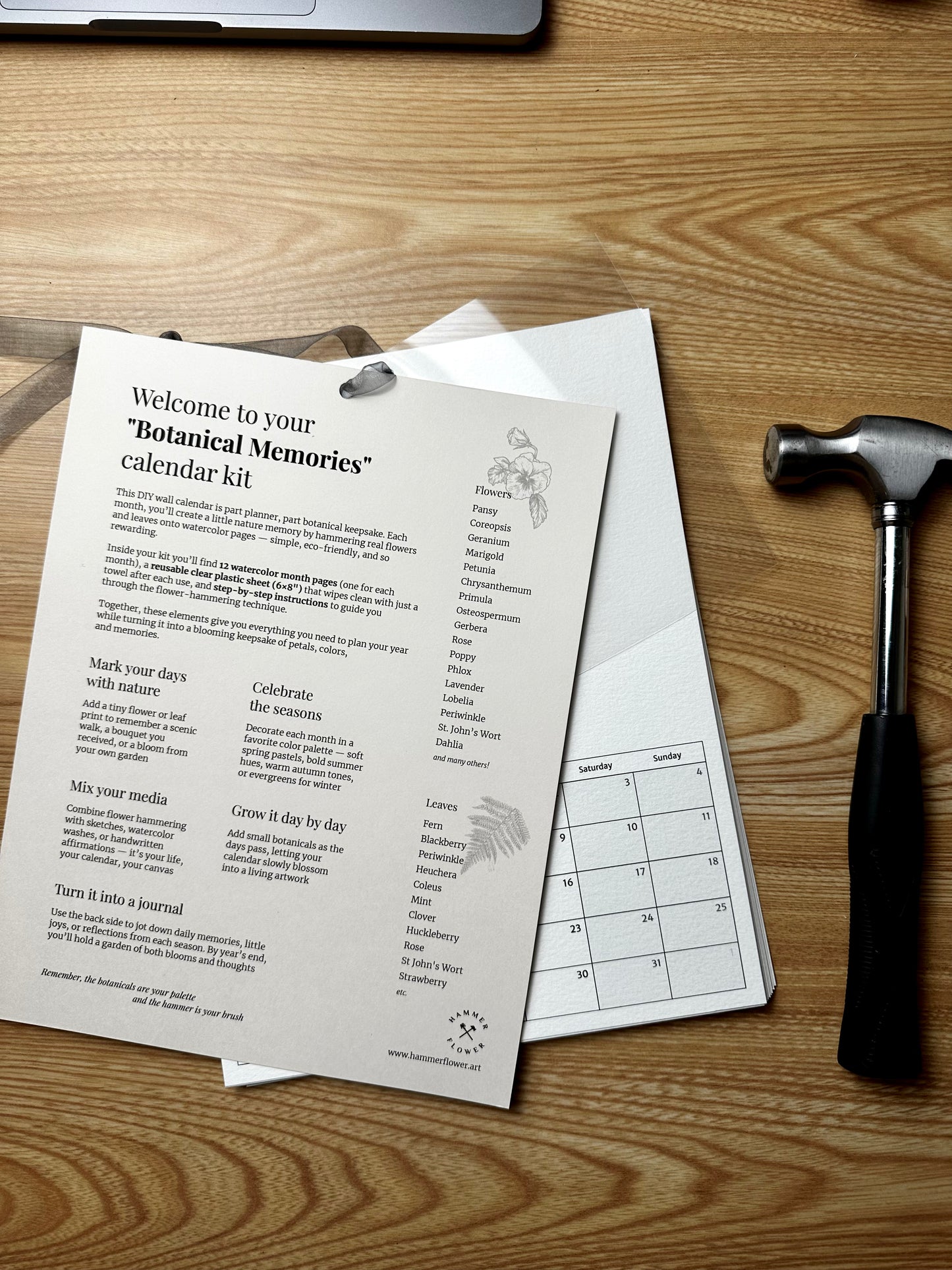 Botanical Memories – Wall Calendar DIY kit