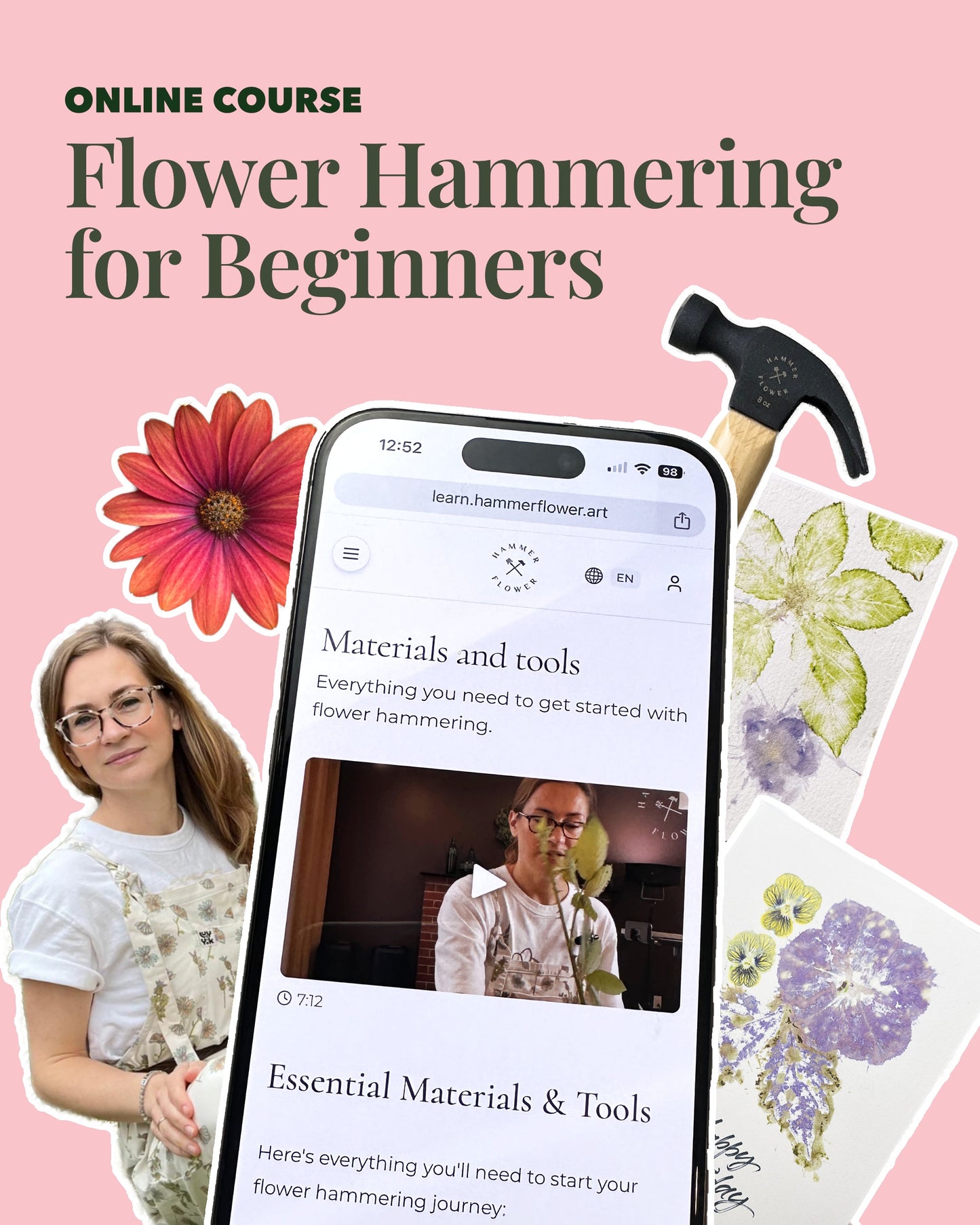 Flower Hammering for Beginners Course