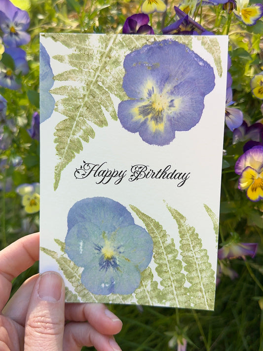 Happy Birthday (leafy) finished card example