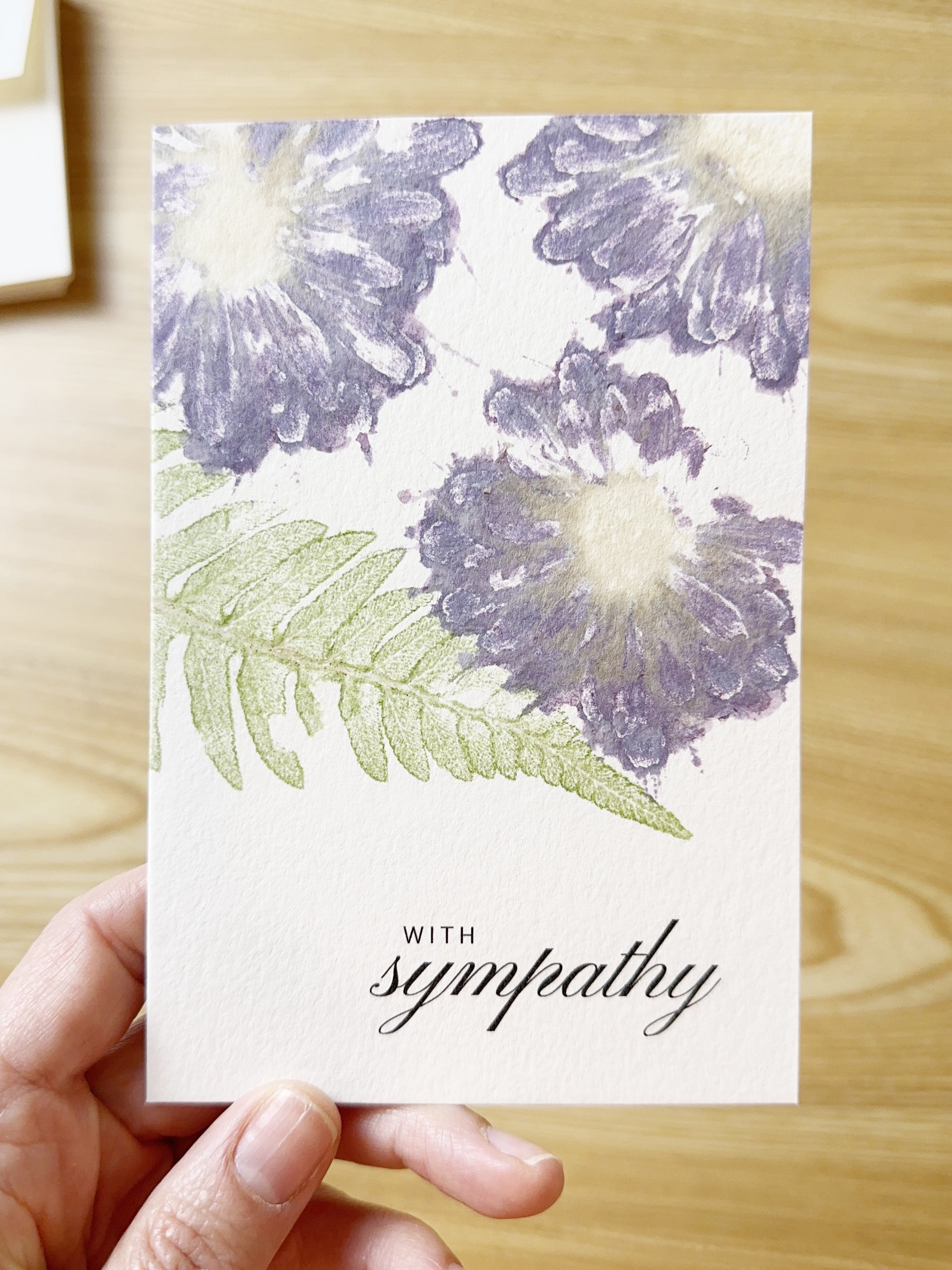 With sympathy finished card example