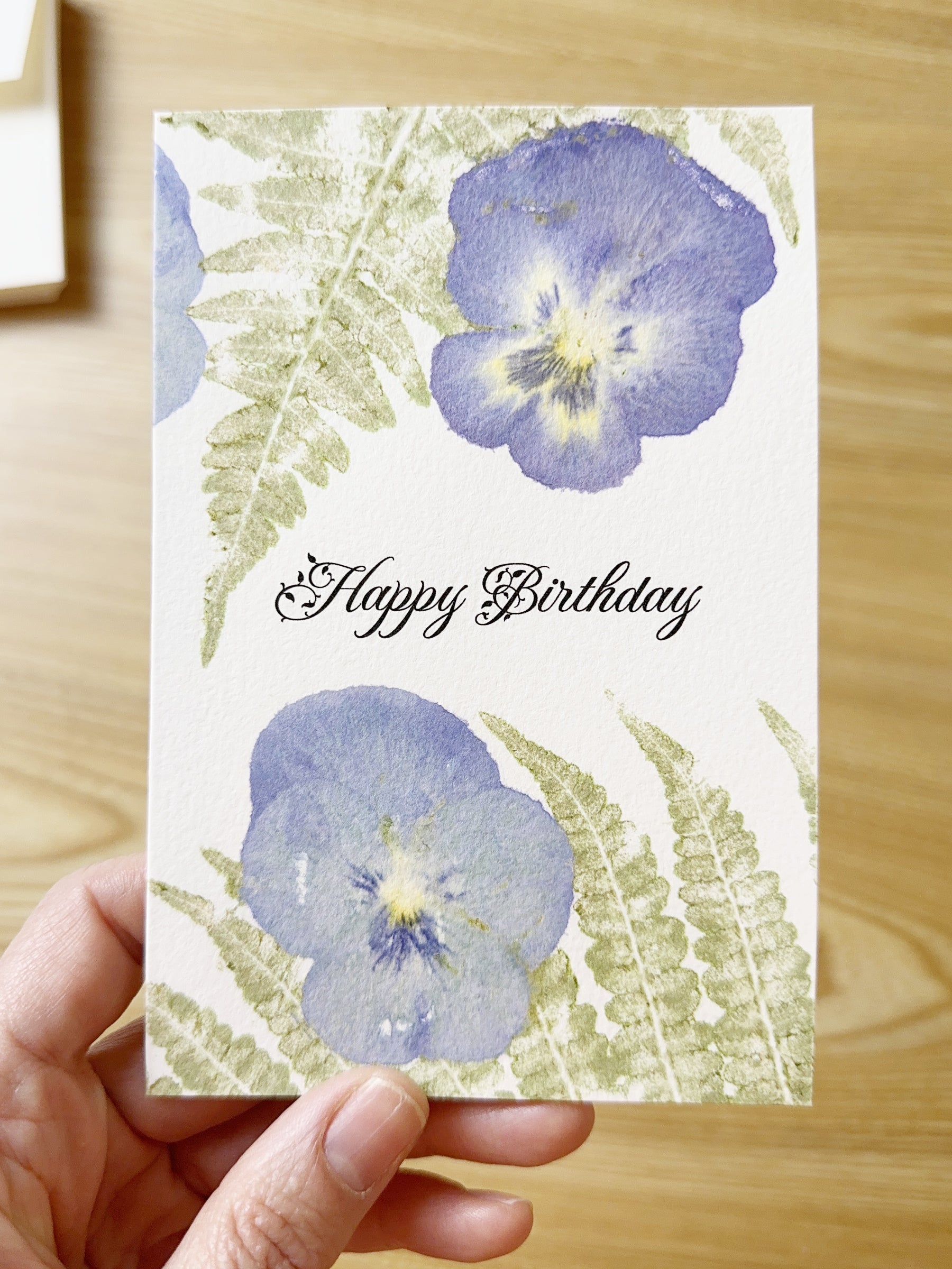 Happy Birthday (leafy) finished card example