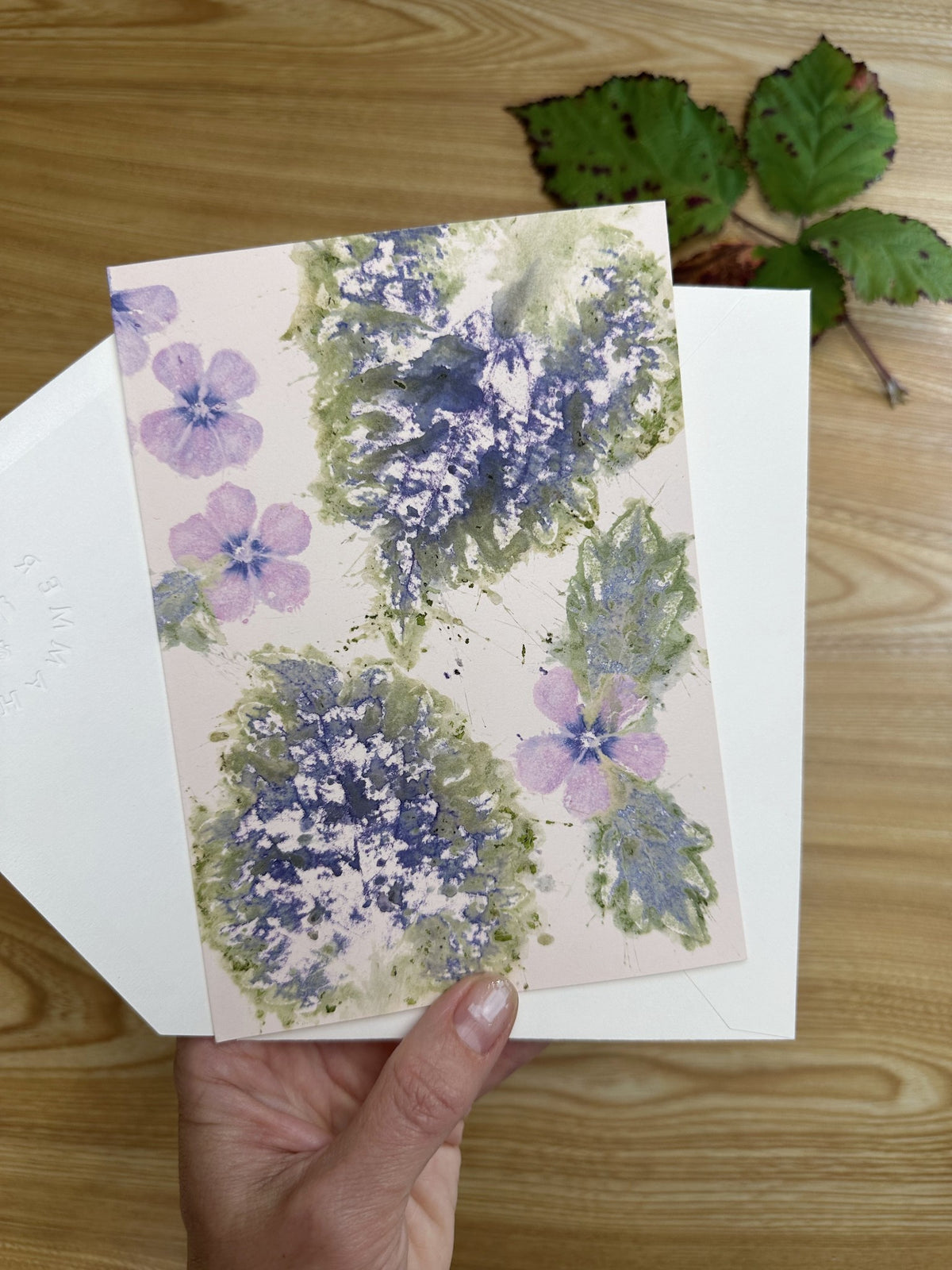 Coleus and Phlox. Blush pink cardstock paper
