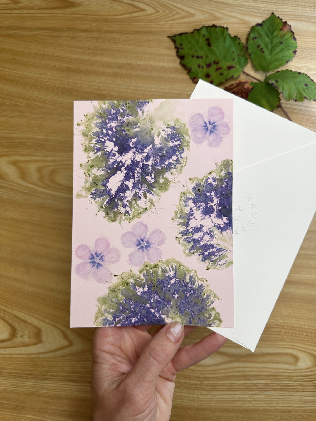 Coleus and Phlox. Blush pink cardstock paper