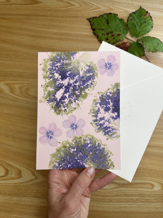 Coleus and Phlox. Blush pink cardstock paper