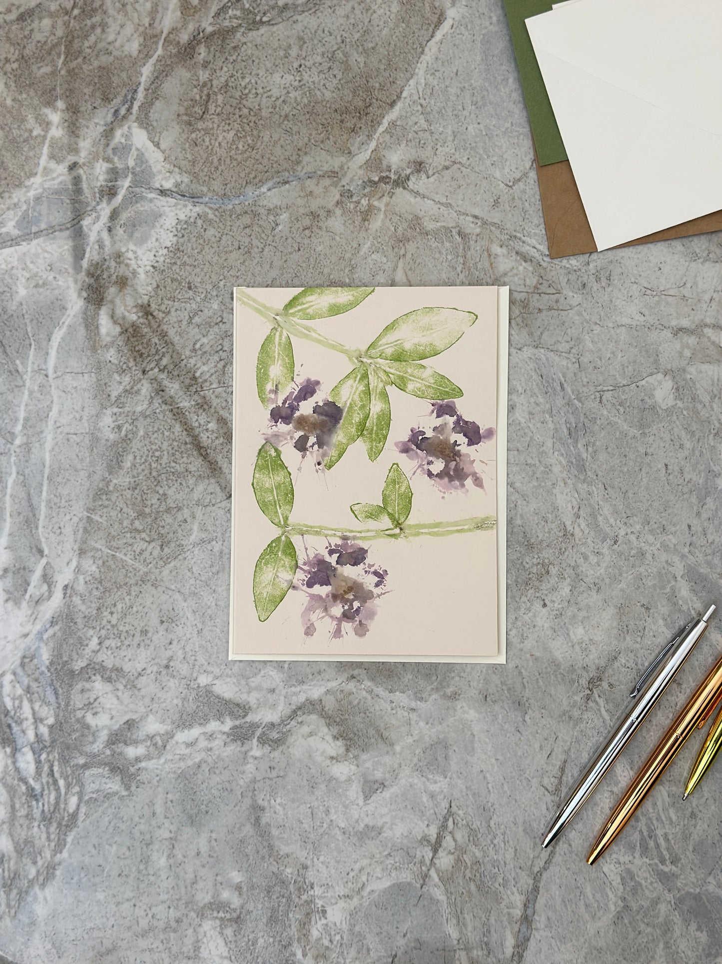 Original Hammered Flowers Greeting Card