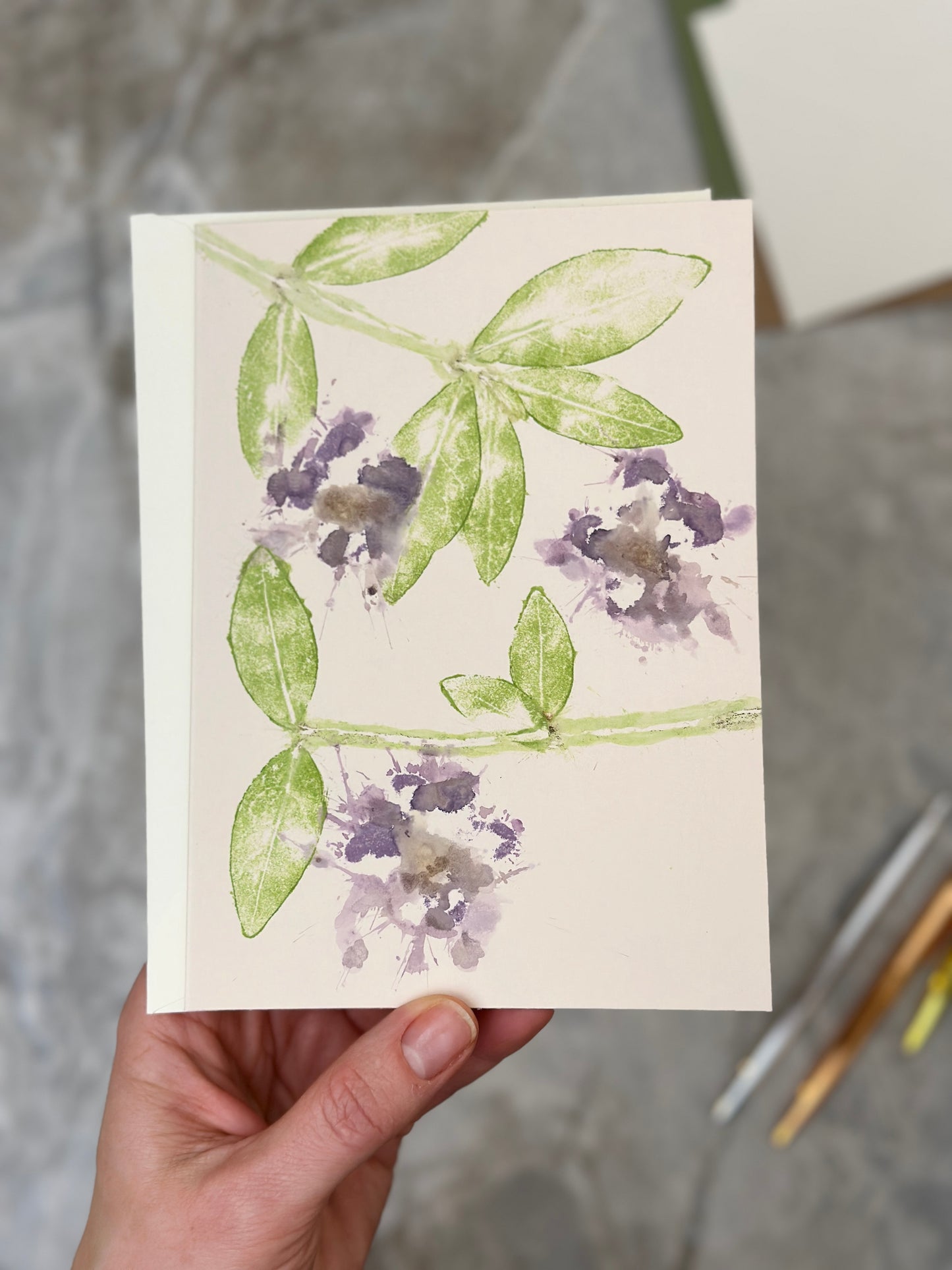 Original Hammered Flowers Greeting Card