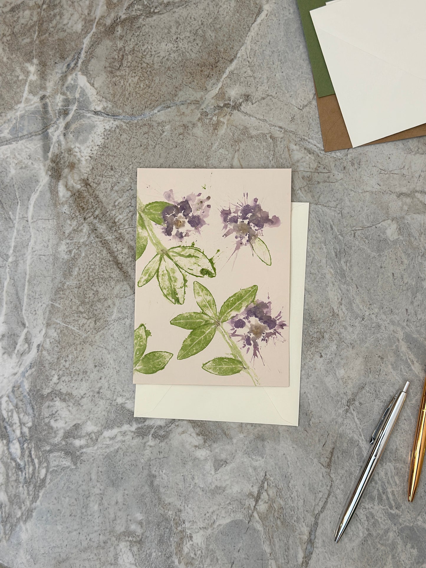 Original Hammered Flowers Greeting Card