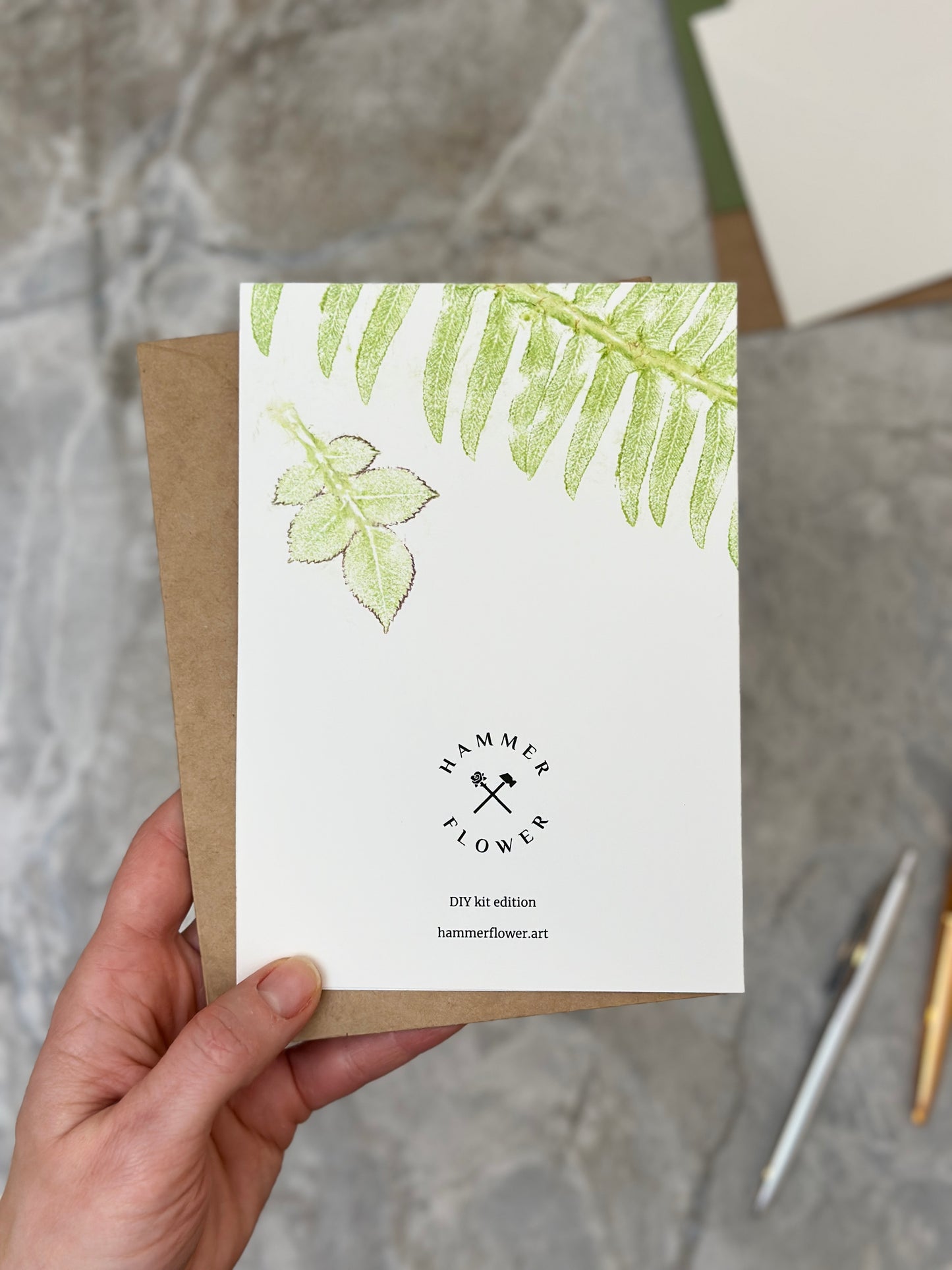 Fern & Rose Leaves Birthday Card