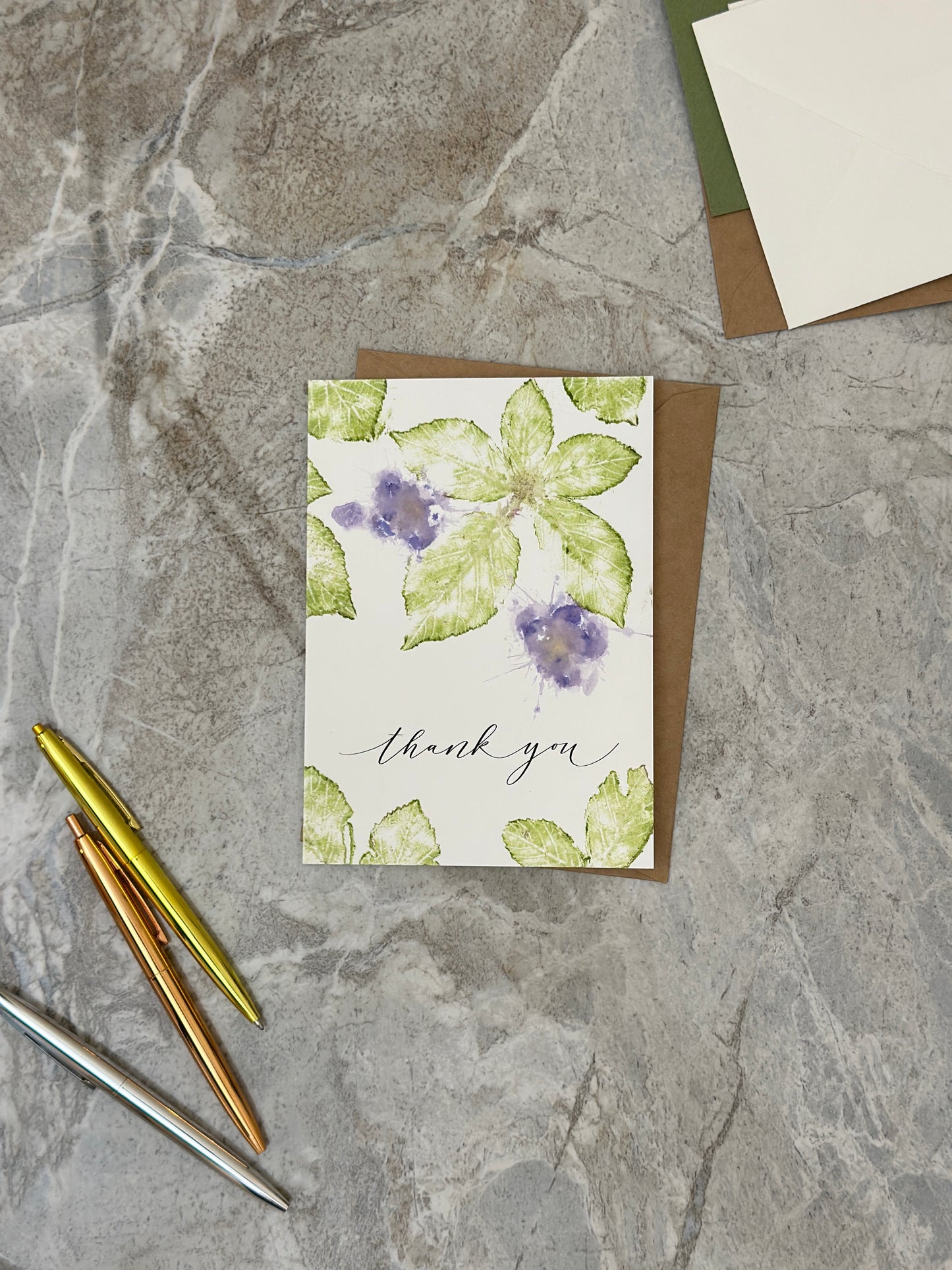 Blackberry & Violet Thank You Card