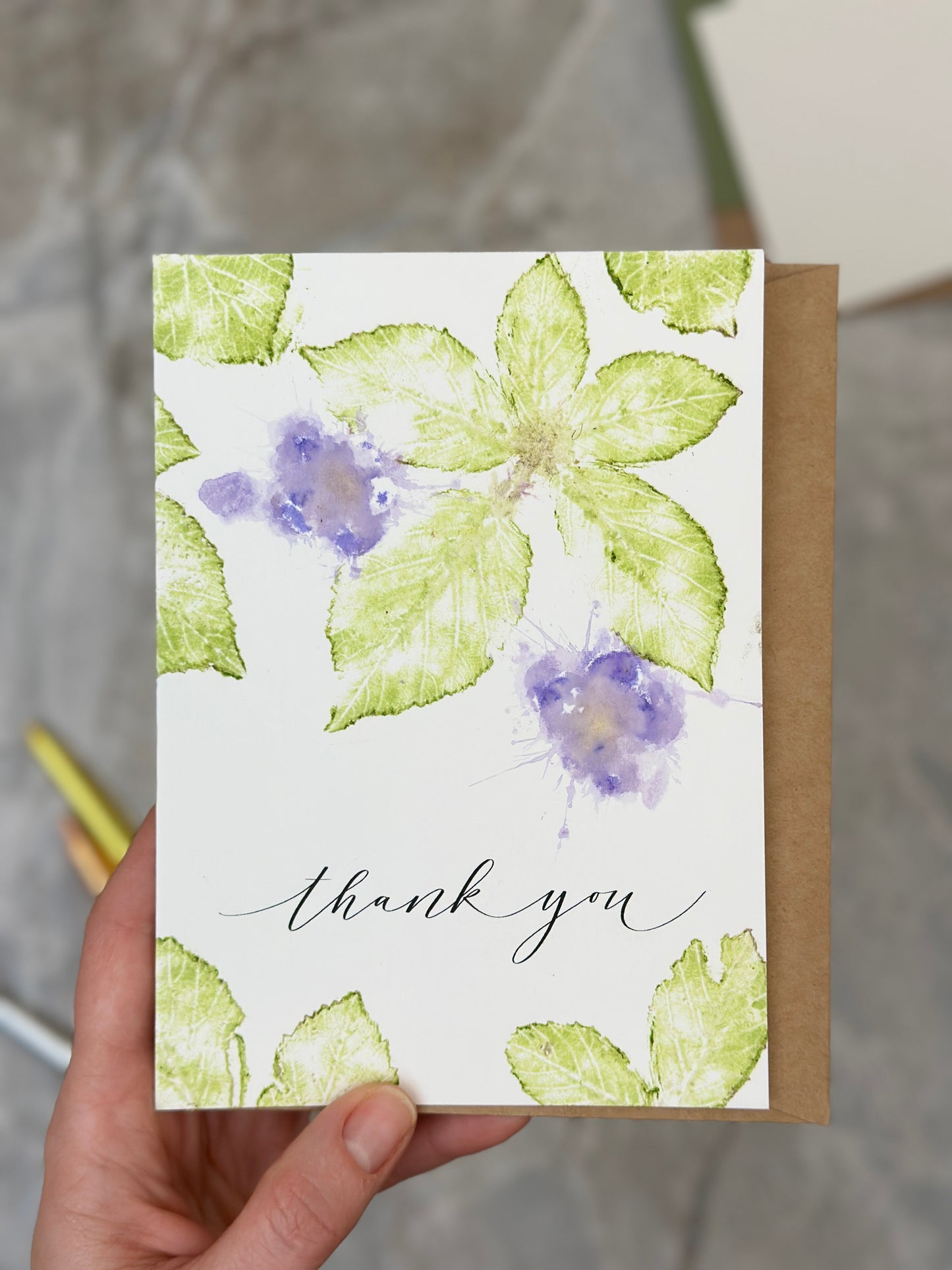 Blackberry & Violet Thank You Card