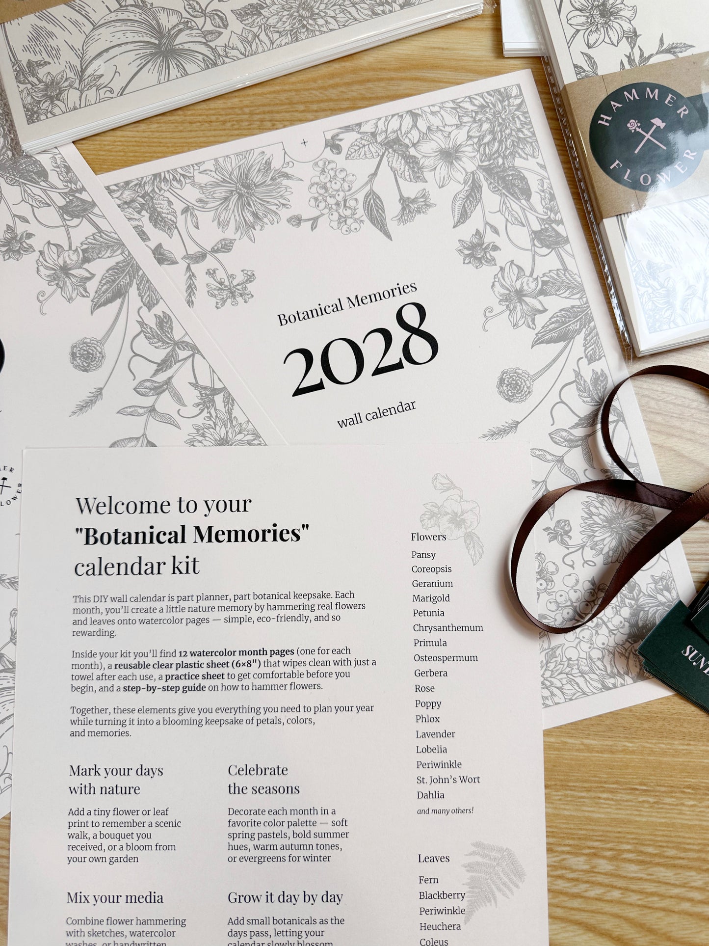 Botanical Memories – Wall Calendar DIY Kit