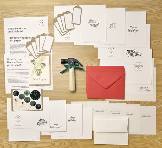 Complete Essentials DIY Set — Special Holiday Edition with cards, envelopes, hammer, gift tags, wax seals and printed guides